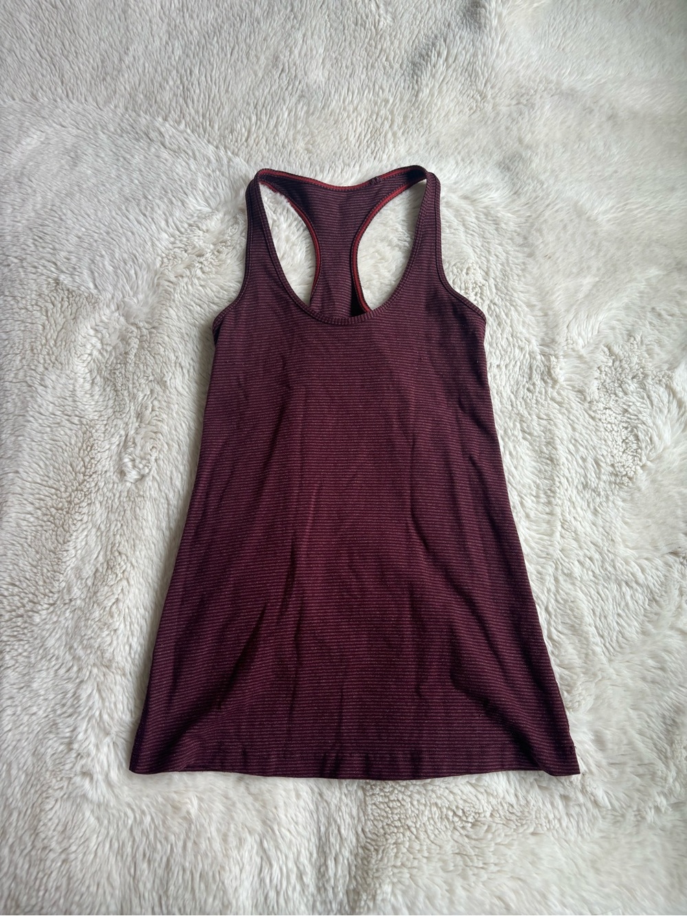 Lululemon Cool Racerback Striped Berry and Red Tank Top
